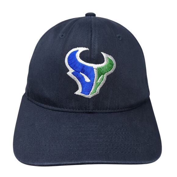 Houston Texans Fitted Baseball Cap Blue 7 3/8 Embroidered Pacific Headwear - Picture 1 of 10
